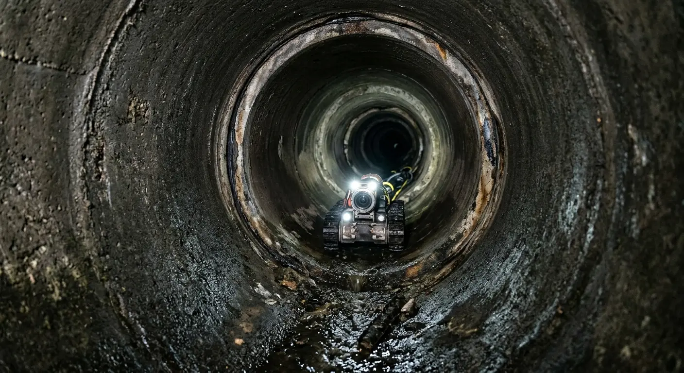 Robotic sewer camera inspecting pipe interior for Sewer Line Repair in Haverhill